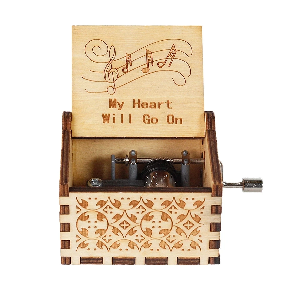 Wholesale My Heart Will Go On Wooden Music Box for Wife Girlfriend Gift