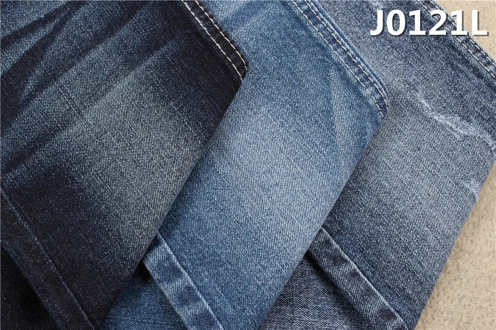 light slub open end yarn  jeans denim fabric 98%cotton 2% spandex stretch roll fabric