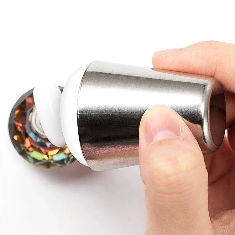 New Nail Supplies Image Transfer French Nail Art Stamper Silicone Head Metal Nail Stamper