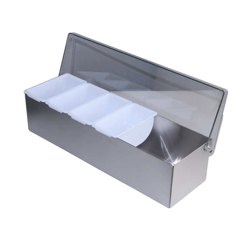 Commercial Kitchen Seasoning Box with Multi-Grid One Six Grid Options Bar Accessories for Restaurants Hotels Wine Beer Storage