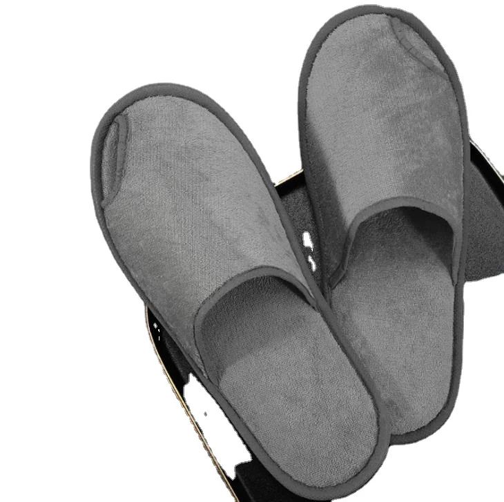 Disposable Waffle Indoor Spa Slippers Soft Cotton Hotel Slippers Non-Slip EVA Sole White Closed Toe Home Slipper