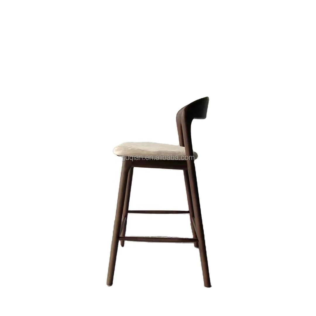 Designer bar stool with backrest Nordic ash solid wood bar chair living room bar chair