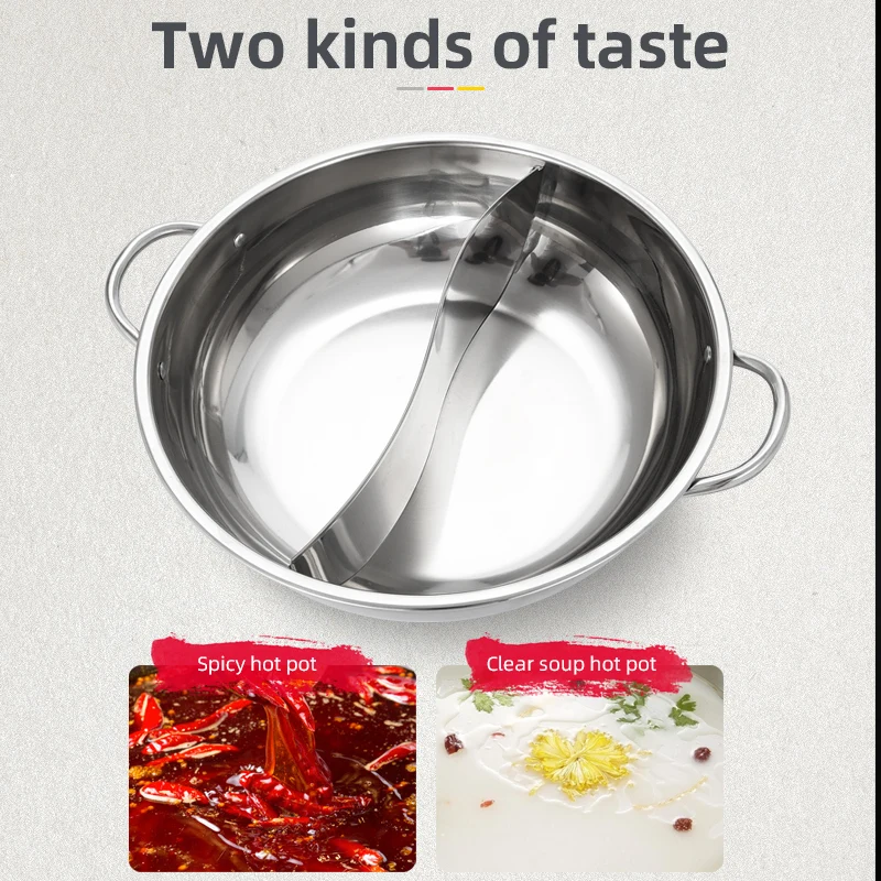 Hot Pot Induction Cooker Chinese Pan 201 Stainless Steel Hotpot With Lid Cooking Pots For Kitchen Cookware