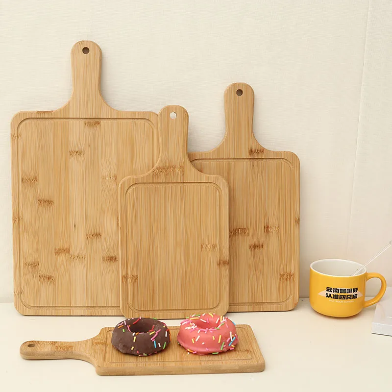 Heavy Duty Round Wholesale Bamboo Cutting Wood Breakfast Board With Handle