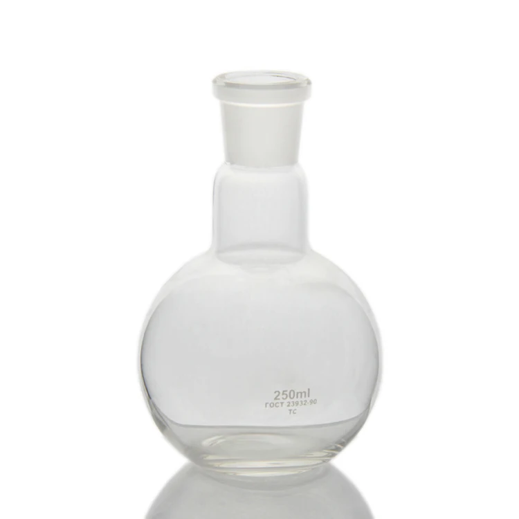 Пузырьковая колба с плоским дном, стандартная пулевая колба для короткой шеи