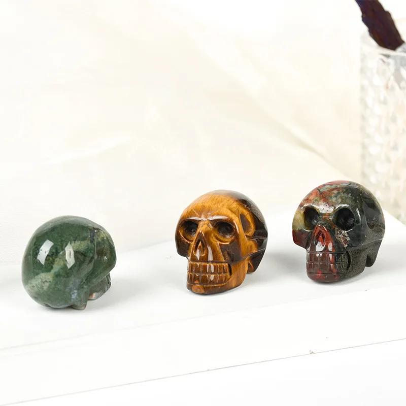 2 Inches Wholesale Carved Healing Crystal Carving Natural Stone Gemstone Crystal Skulls