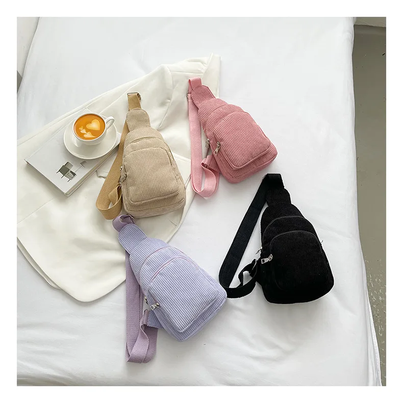 Corduroy Crossbody Bag Sling Bag for Women Velvet Corduroy Shoulder Bag Mini Corduroy Purse DMA32086