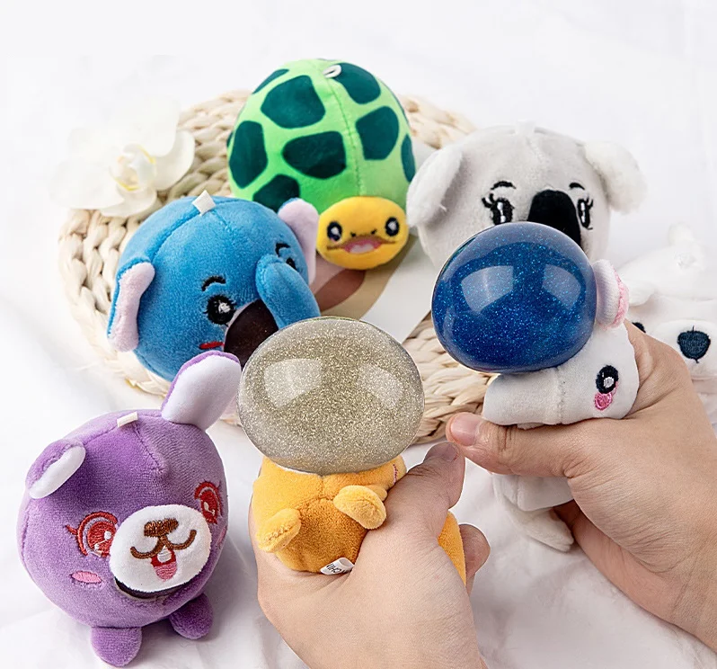 Hot Plush Cute Pet Anti Stress Ball Toy Pinch Squeeze Fidget Toys Artifact Small Pendant Keychain Toys