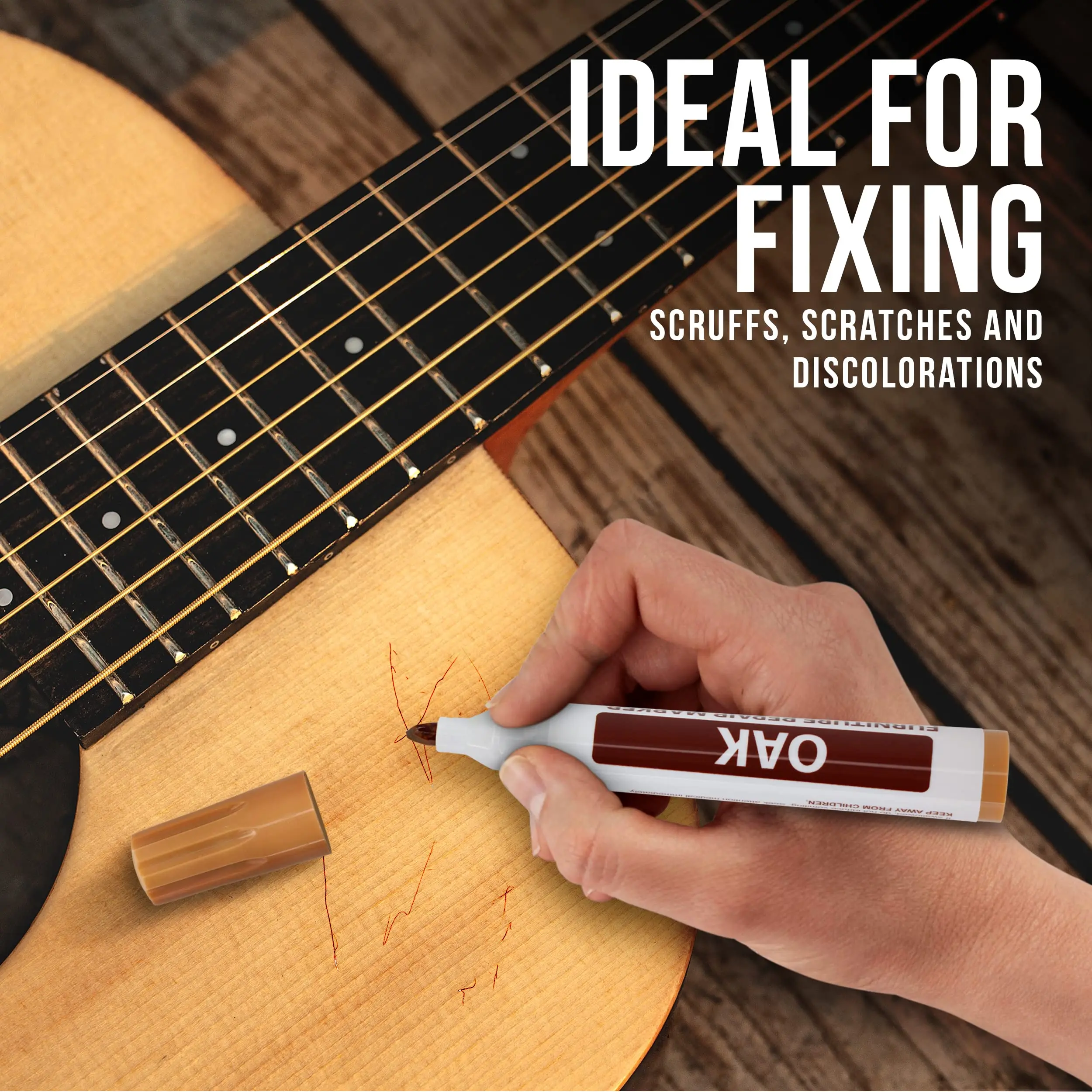 12 Piece  Furniture Touch up  Markers Includes 6 Felt Tip&6 Wax Crayons for Bedposts, Touch Ups, and Cover Ups