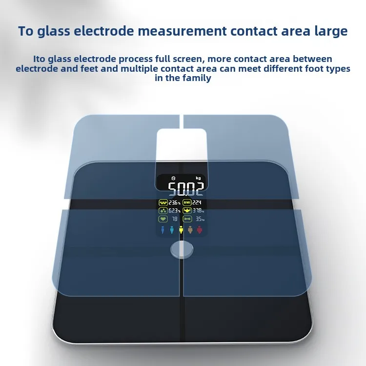 Black Smart Body Fat Scale New USB Chargeable Digital VA Screen Weighing Balance ITO Conductive Glass 180kg Max Weight