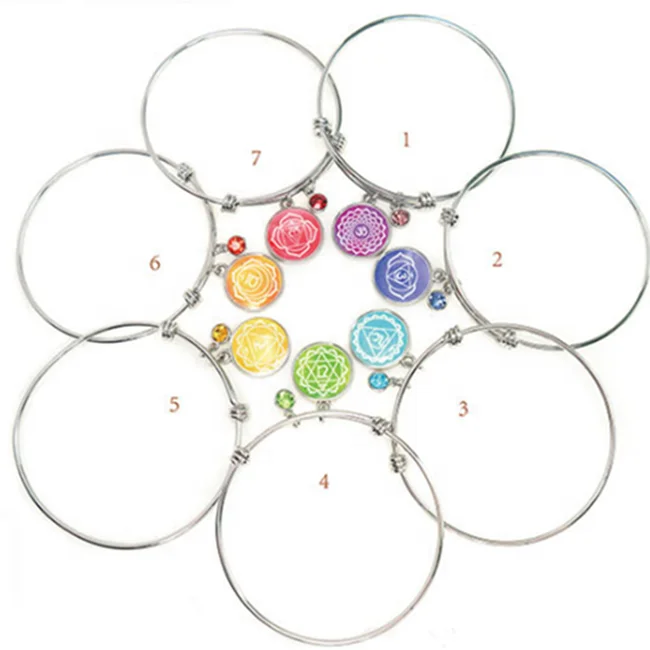  Fashion Elegant Multiple Handmade Bangle Adjustable Healing Chakra