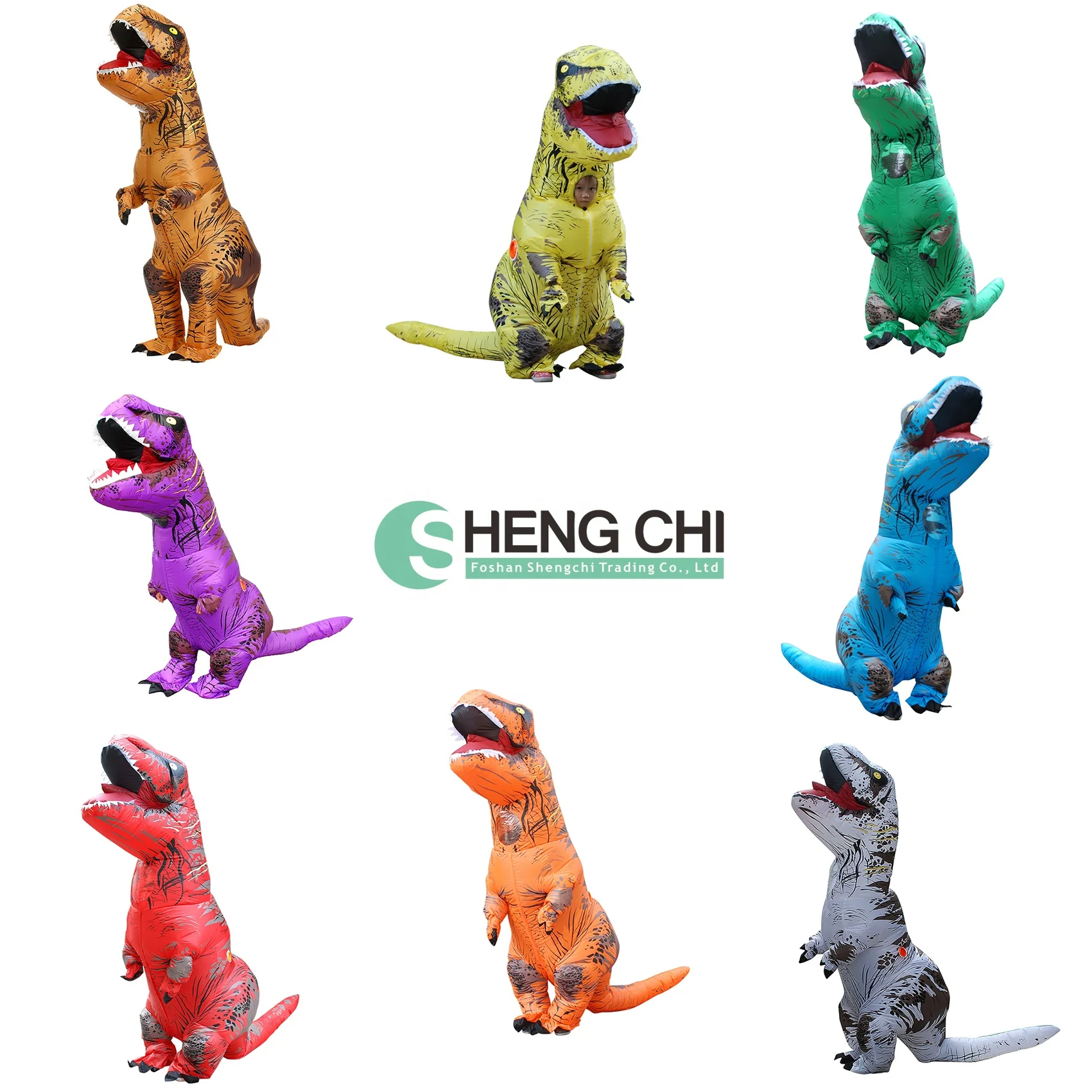 Adult wearable Halloween party Cosplay T-Rex mascot inflatable set T-Rex dinosaur costume