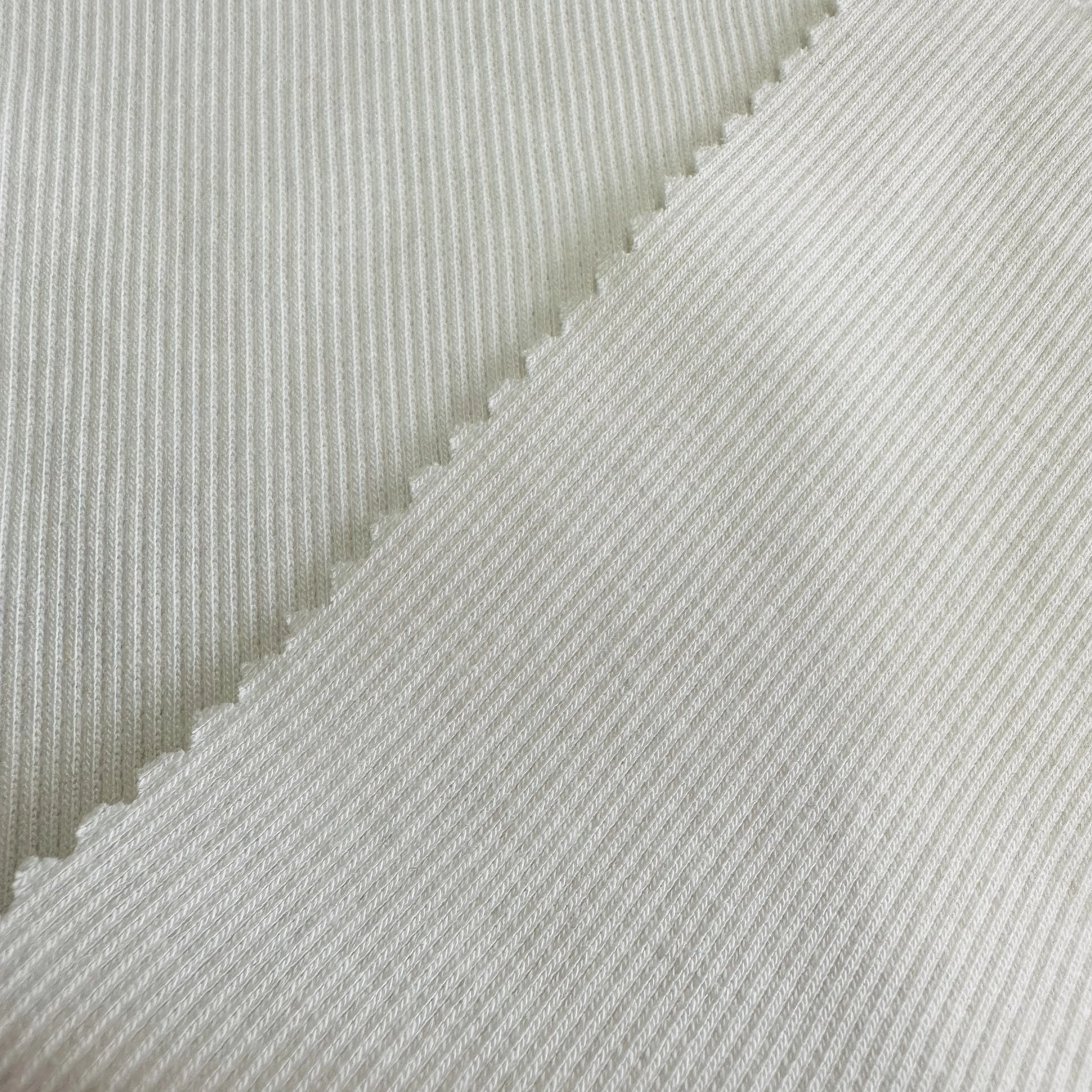 250gsm spandex cotton viscose ribbed fabric CR rayon cotton knit stretch 2x2 rib fabric for winter garment and dress