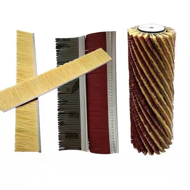 Customization Sisal emery cloth roller Polishing Industrial Roller Conveyor Belt Cleaning Nylon Cylinder Brush