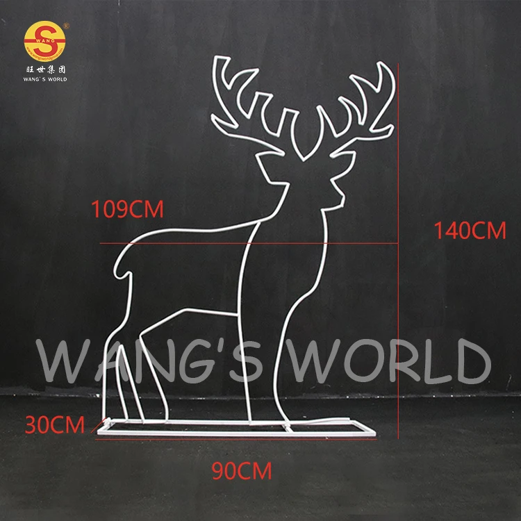 3D Iron Christmas Lights Sale Commercial Large Christmas Lighted Deer For Wedding Stage Backdrop