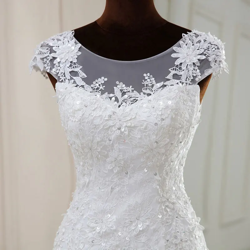 Chinese Style Sexy Mermaid Wedding Dresses Beaded Lace Appliques Lace Up Back Fish Tail Gown Bride Wedding Dresses