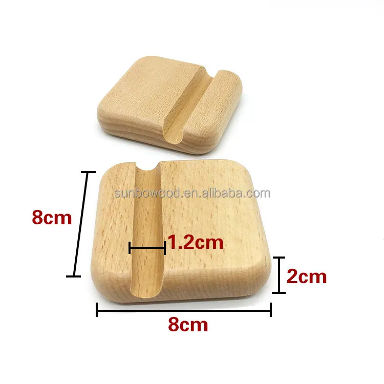Simple business gift wooden  mobile phone holder  laser company logo  custom phone holder wood