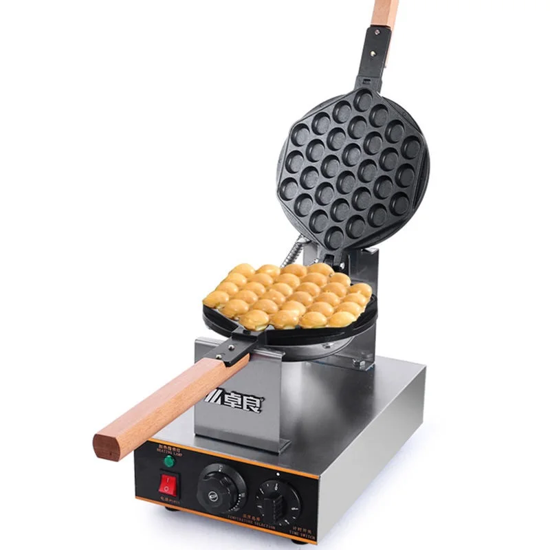 Commercial Use Kitchen Equipment 110V 220V Replaceable Plate Electric Digital Egg Bubble Waffle Maker with  rotatable plate