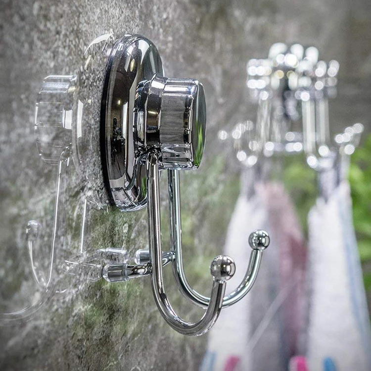 Jutye Stainless Steel Metal Waterproof Self Adhesive Wall Suction Cup Kichen Hook Towel Hanger Storage