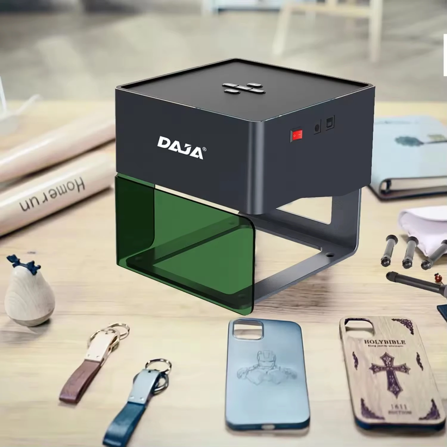 DAJA DJ6 Mini DIY Laser Engraver 3W DIODE Portable APP Controlled Logo Mark Printer MDF Plywood Laser Stone Paper Rubber