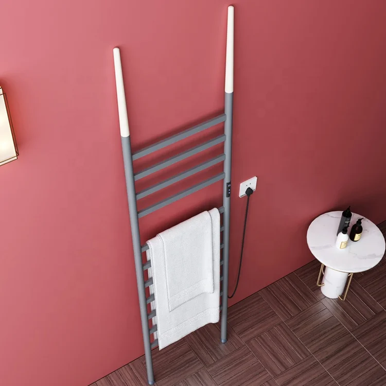 Hotel led display floor free standing electric towel warmer heated towel radiator rack for household use