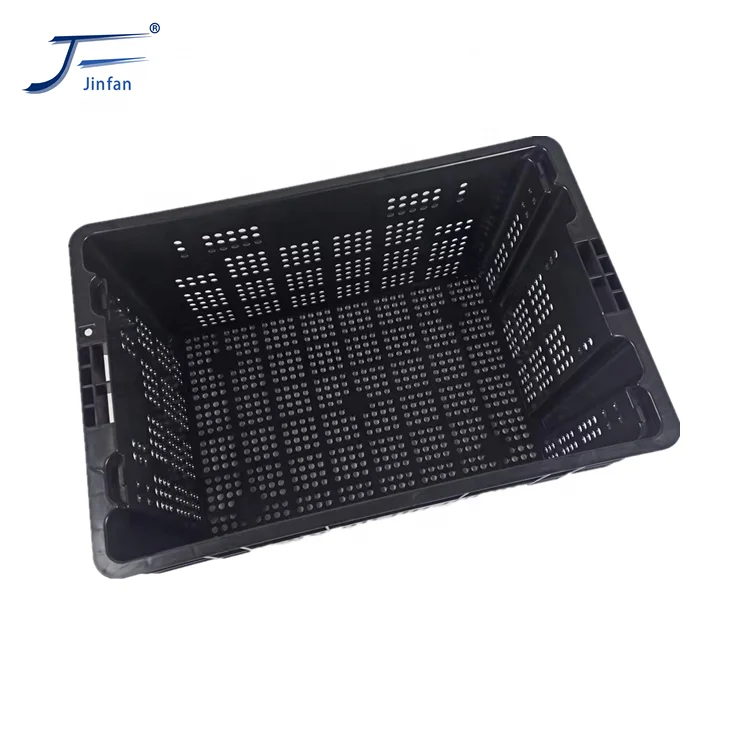 Supermarket PP PE Material Plastic Stackable Fruit Vegetable Turnover Crate