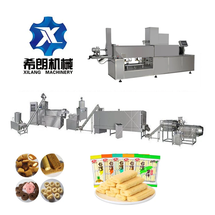 Pillow shaped core filling snacks making machine puffed sandwich jam center snack food production line