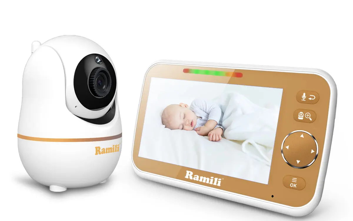 Ramili Baby Video Monitor RV600 Baby Camera Monitor Wifi Remote Pan-Tilt Control