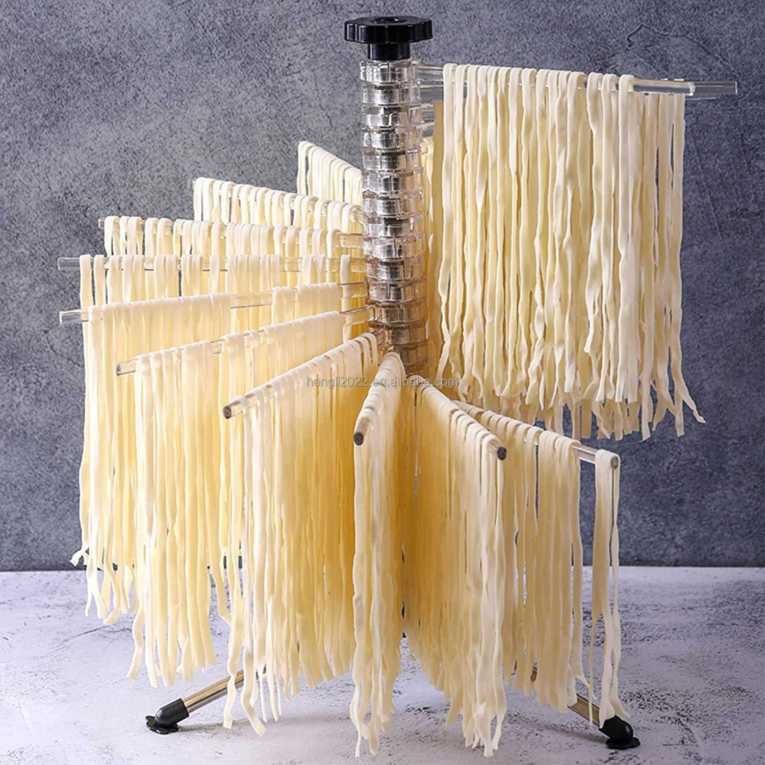 Folding Pasta Drying Rack Manual Rotating Pasta Drying Rack For Waking Hanging Pasta Rack Easy To Store Easy To Clean