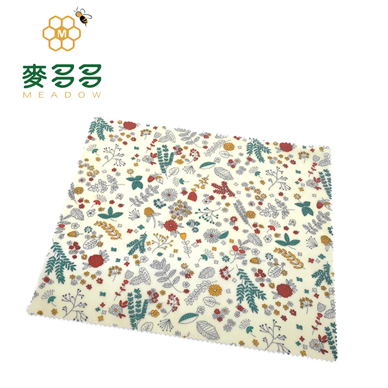 Hot sale durable custom printed reusable food beeswax wraps