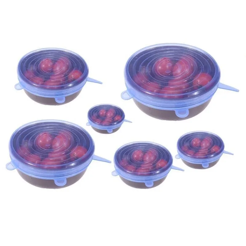 
Storage Container Lid Stretchable Silicone Reusable Seal Covers Lids 