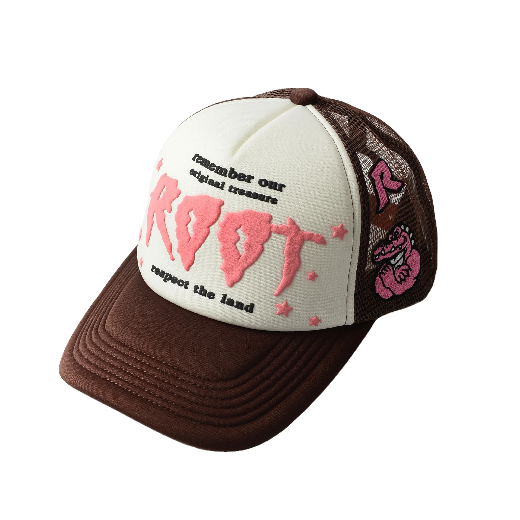 custom Logo fashion puff printing Foam Trucker Mesh hats 3d Puff Print Trucker Hat