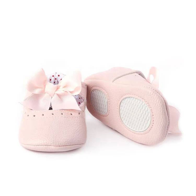 
Fashion Bowknot Leather Shoes Soft Sole Baby Moccasins For Girl 