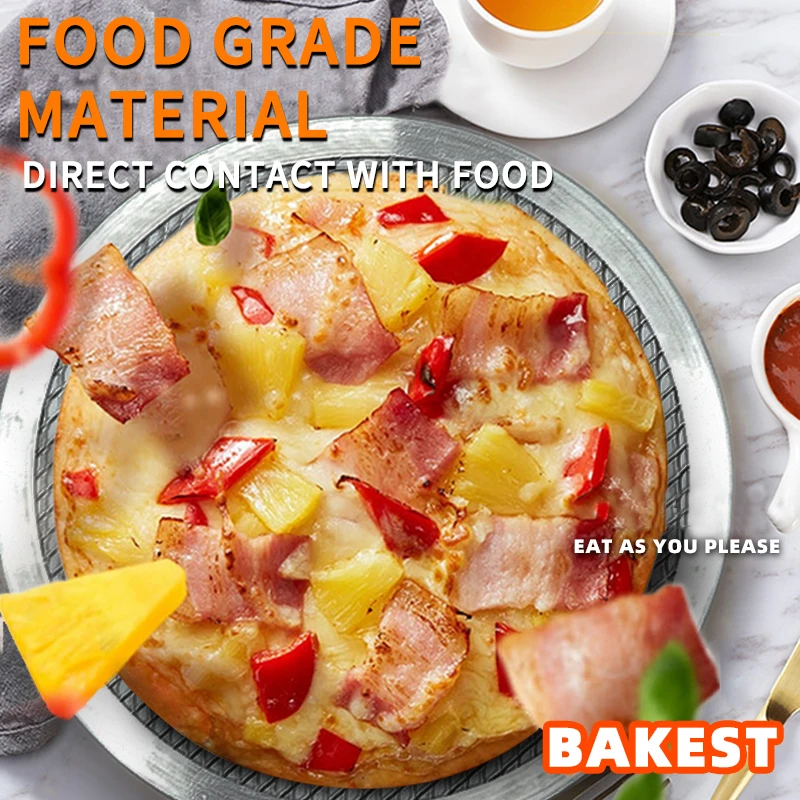 Hot Sale Thick Aluminum Alloy Round Pizza Baking Pizza Pan Screen Perforated Pizza Mesh Pan