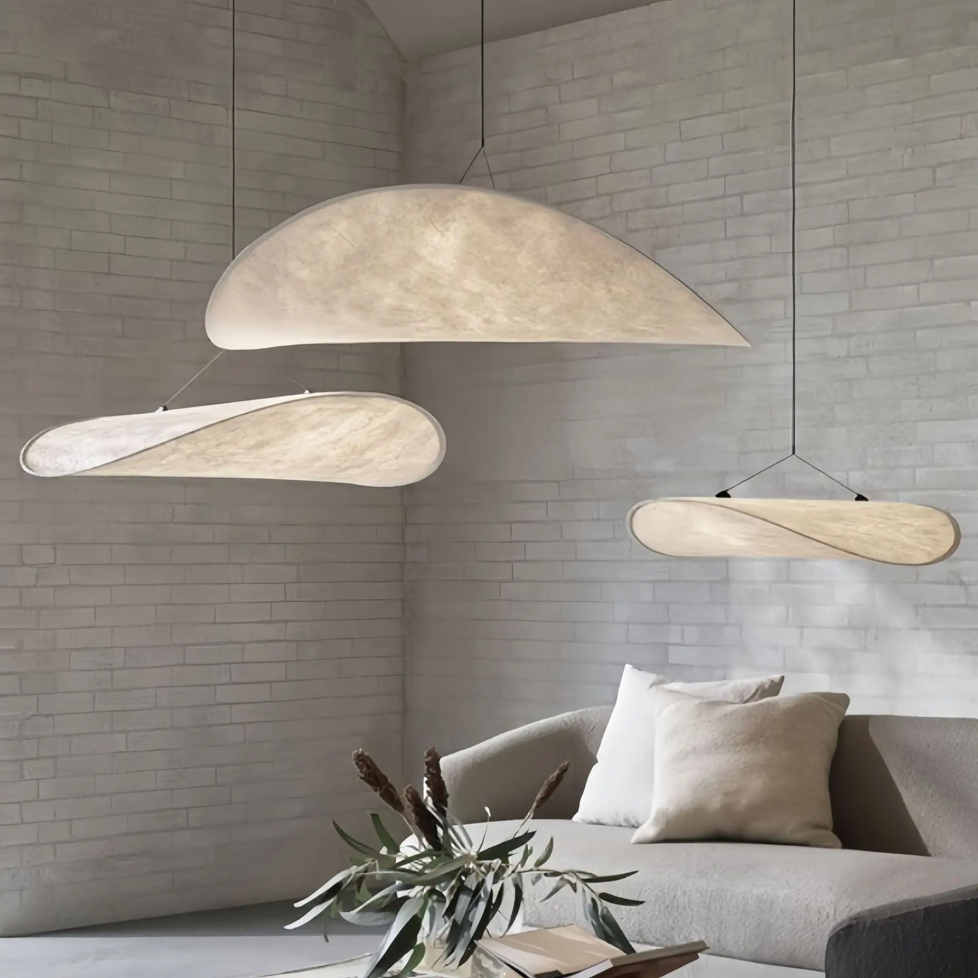Creative Design Decorative Lights Modern Simple Silk Fabric LED Cloud Lamp Restaurant Bedroom Flying Saucer LED Pendant Light