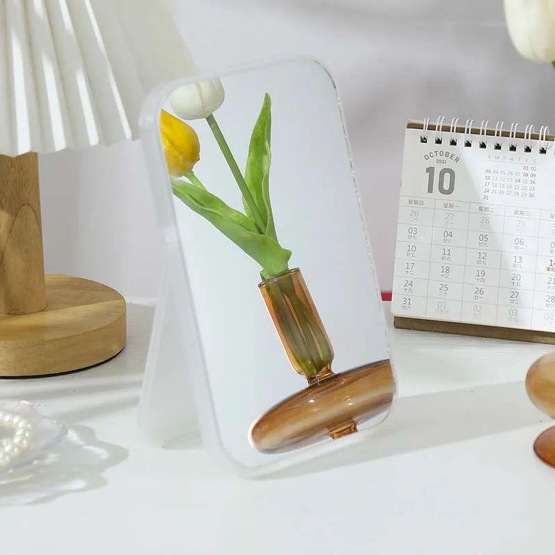 Wholesale price desktop plastic folding portable make up mini travel mirror