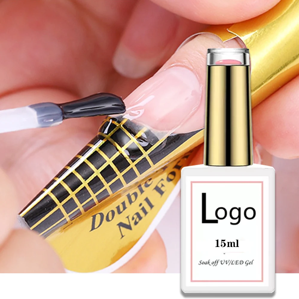 Private label custom logo led uv pink clear builder nail gel in a bottle liquid gel builder for nails