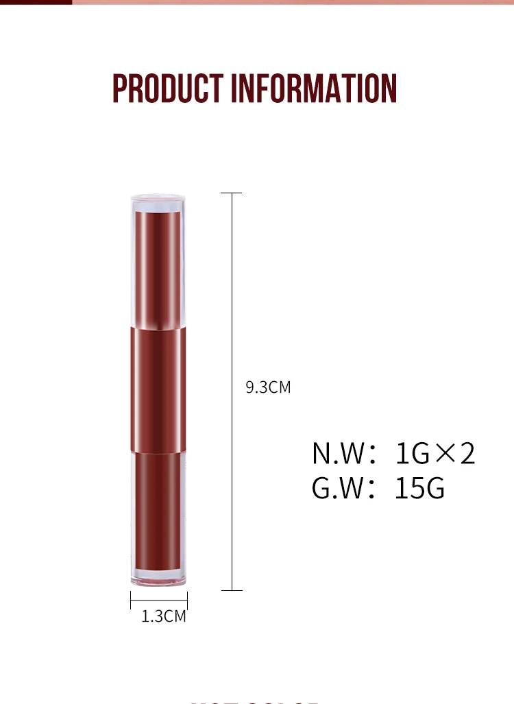 CNL-026 Matte Lip Gloss And Velvet Lap Glaze 2 In 1 Beauty Double Head Girl Lip Gloss Lip Oil