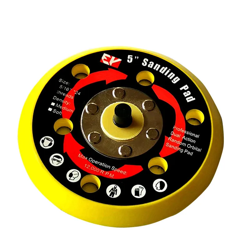 150mm Dual Action Hook and Loop Backing Pad 6Inch Abrasive Disc 8 Holes Random Orbit Palm Sander