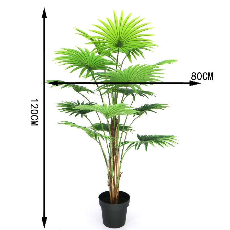 Landscape decor 4ft high real touch mini fan palm tree