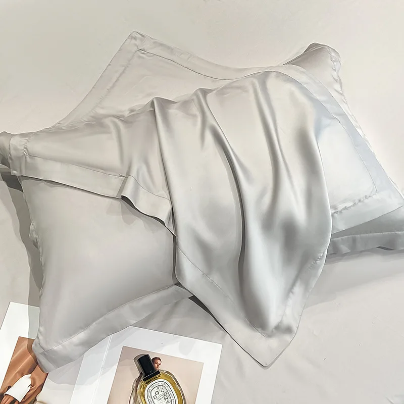 Tencel Pillowcase 48*74cm Standard Eco-friendly Solid Pillow Slip Colorful Lyocell Fiber Home Bed Silk Pillow Covers