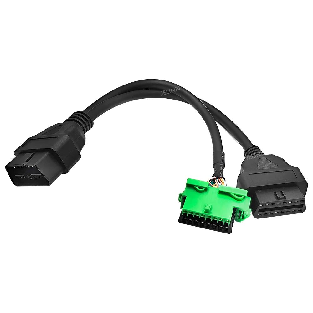 automotive wire harness 16 pin male to dual female obd y cable 16p obd2 connector splitter cable for Peugeot Citroen