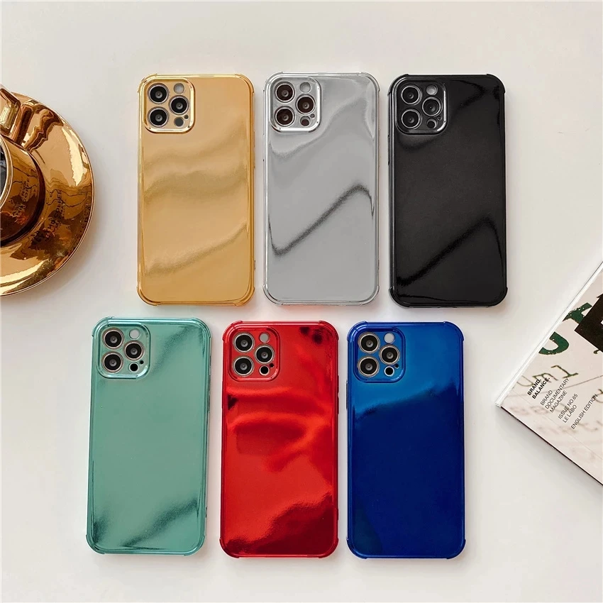 Роскошный позолоченный чехол для телефона iPhone 12 Pro Max 11 Xs XR X 8 7 Plus, Мягкий противоударный силиконовый чехол с покрытием