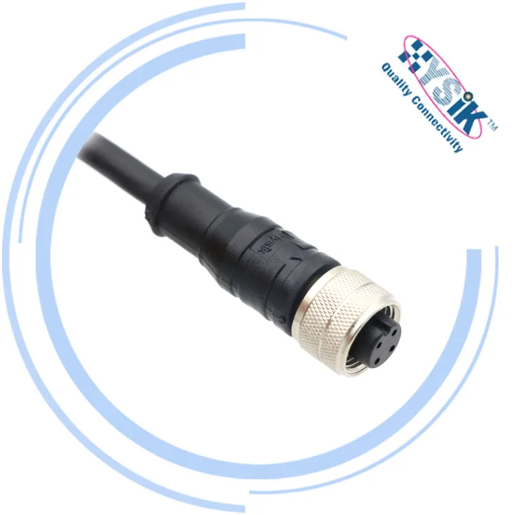High quality RS232  Connector DB9 Adpter to M12 4 5 6 8pin  Soldering Molding Cable Aviation plug cable Connector