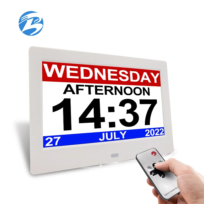 Hot sell 8 inch Digital Lcd Alarm Electronic Medicine Alarm with perpetual calendar/weather information/voice chime