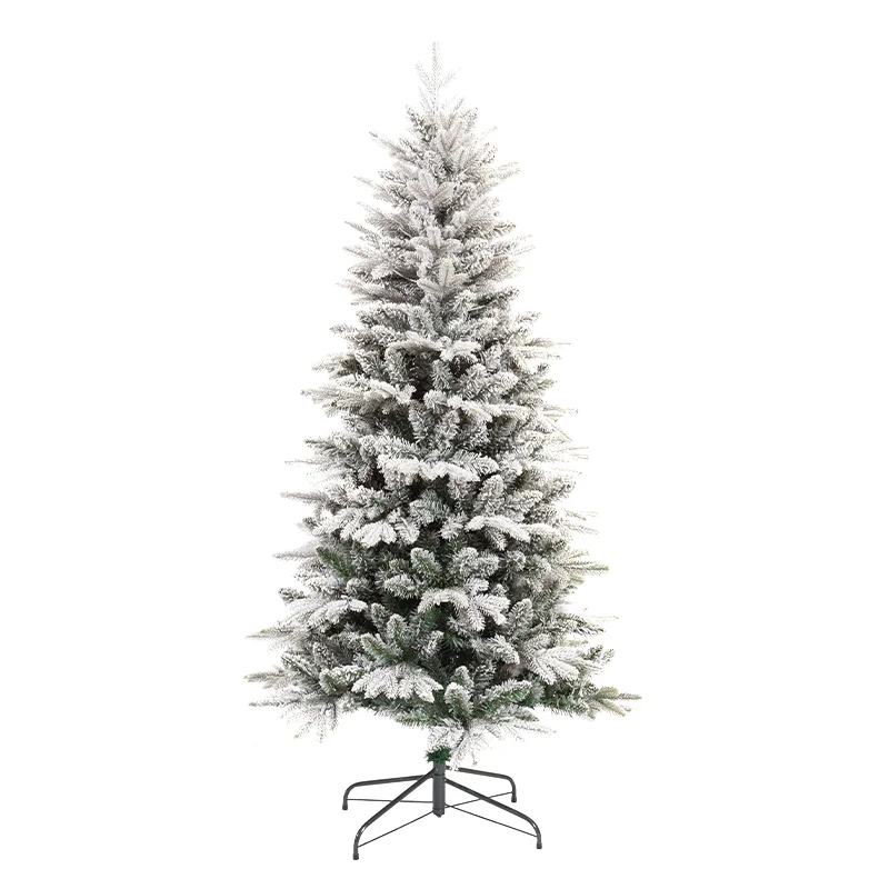 Commercial 2024 Hot Sale Umbrella Flocked White Mix Artificial Christmas Tree With Snow