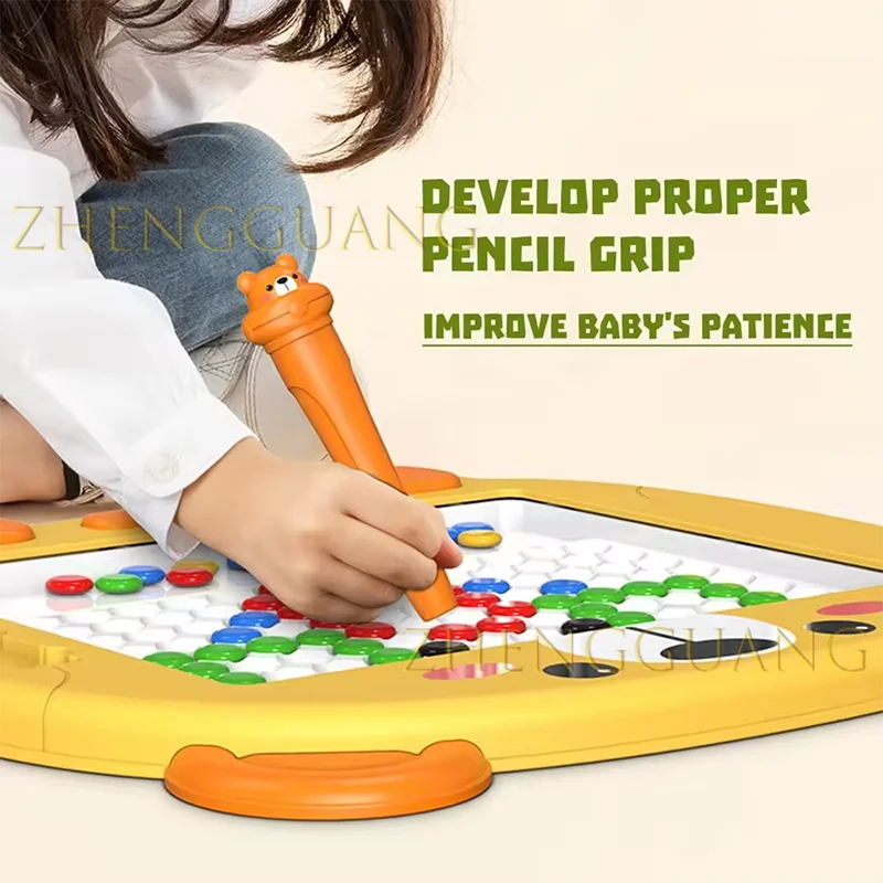 Zhengguang 2024 New Magpad Dot Drawing Board Children Educational Toys Pen Control Training Magnetic Bead Drawing Board