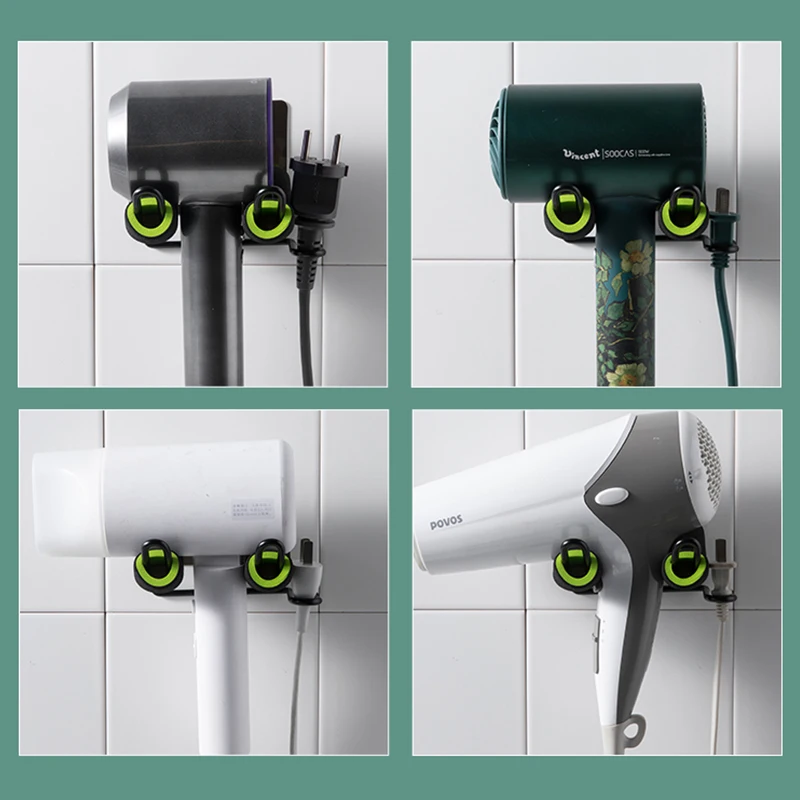 Wall Mounted Holder Metal For Dyson Supersonic Hair Dryer Self Adhesive Wall Hanging Power Plug And Nozzles Organizer
