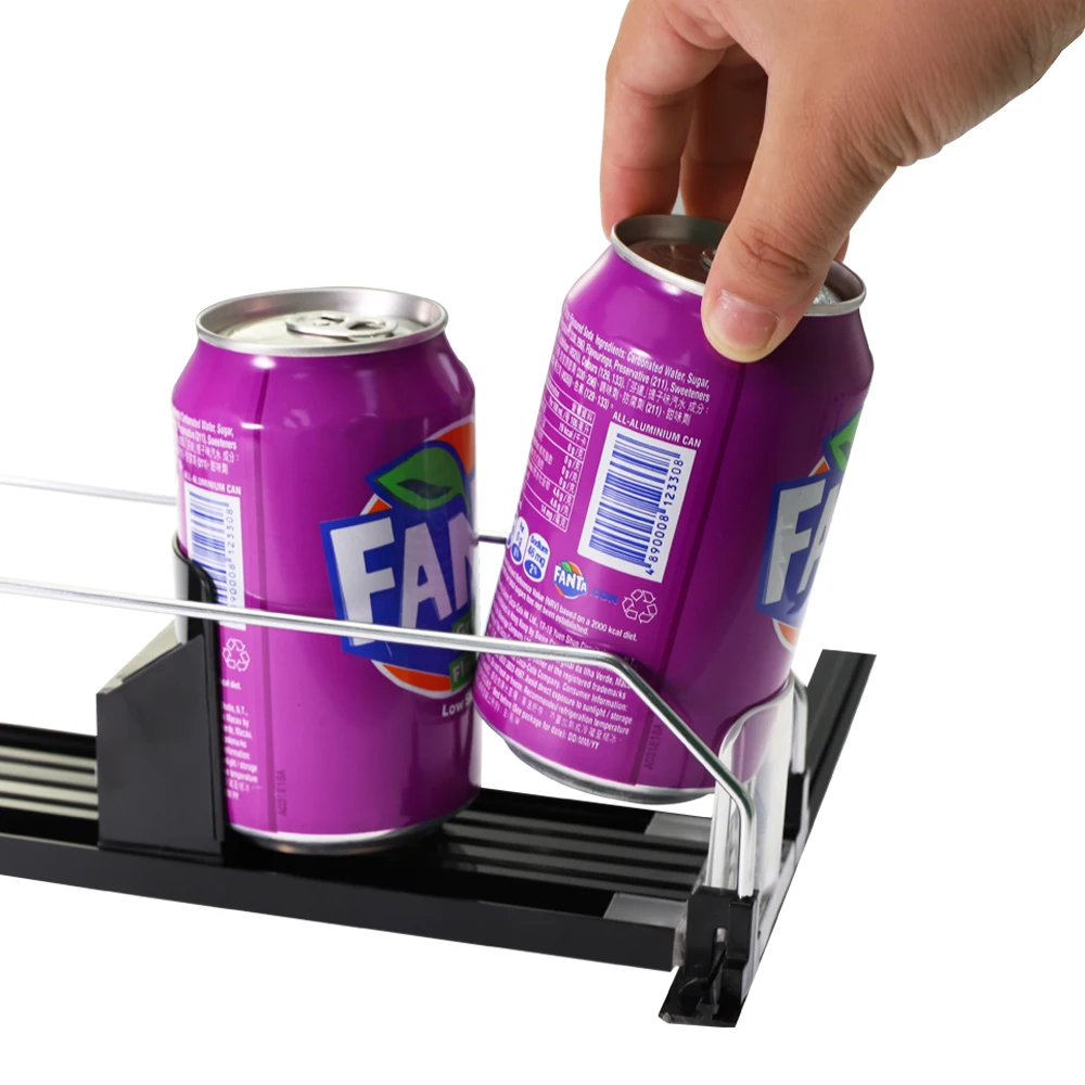 Soda Can Display Beverage Pusher Shelf Pusher System Smart Dispenser Plastic Automatic Spring Loaded Drink Organizer For Fridge