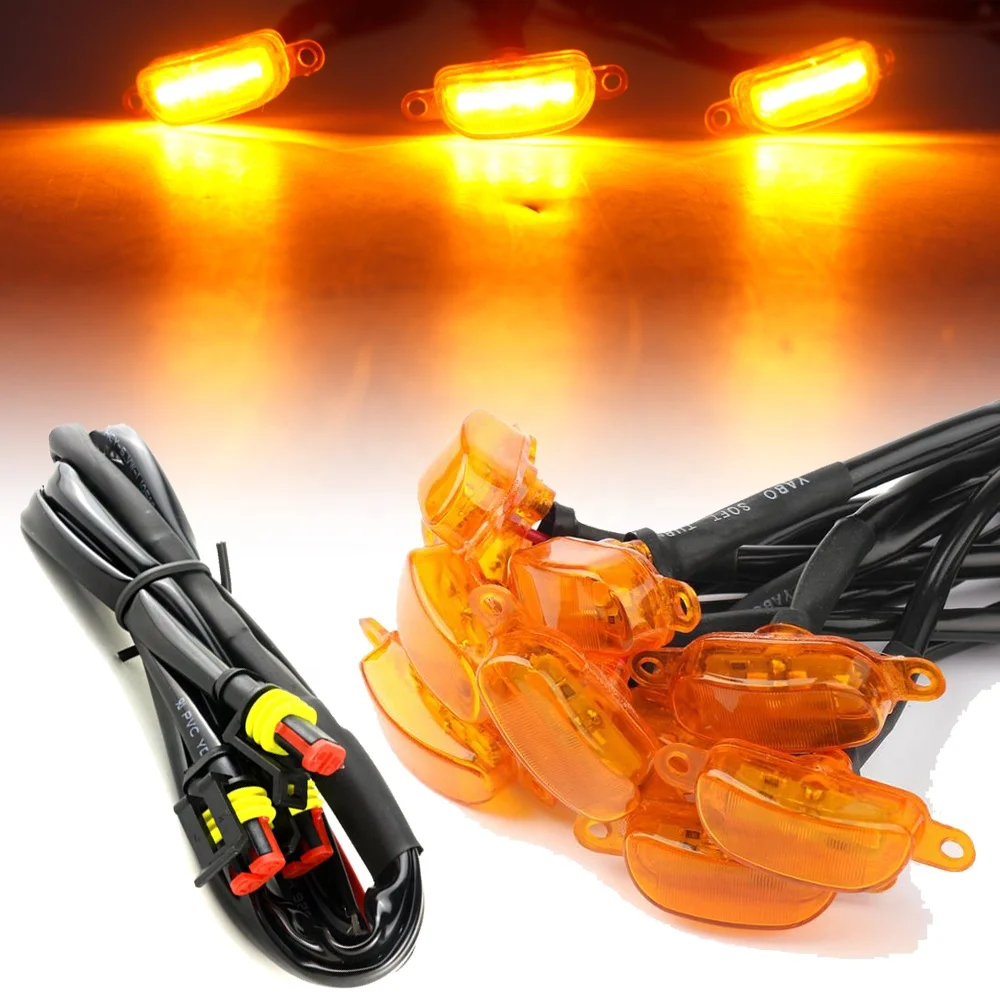 3pcs Amber light for 4x4 Pickup Truck F150 F250 F350 Raptor Dodge Ram Chevy Silverado Front Grille F-150 LED bumper light